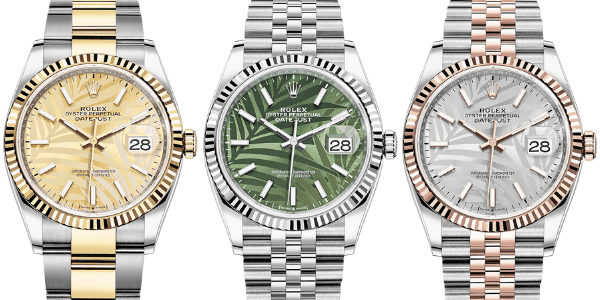 The Rolex Datejust Palm Dial Collection