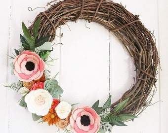 Image result for felt flower wreath