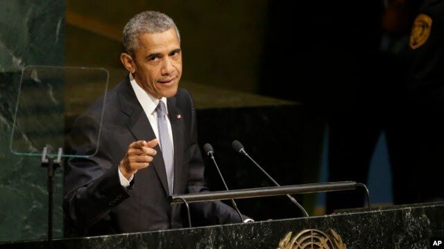 Tổng thống Obama đọc diễn văn trước Đại hội đồng Liên hiệp quốc, ngày 28/9/2015.