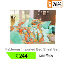 FabLooms Imported Korean Set of 1 Bedsheet & 2 Pillow Covers
