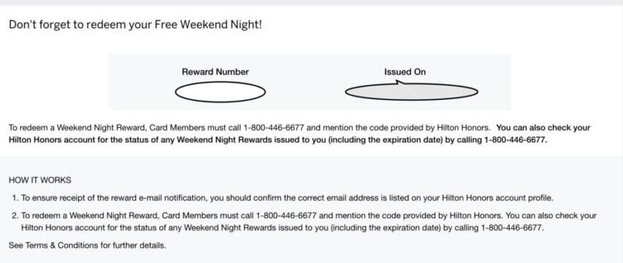 Hilton Free Night Certificate Change