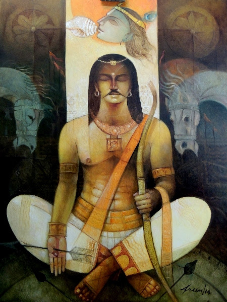 Arjuna (painting by Arun Kumar Samadder)