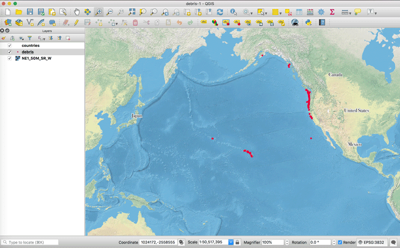 QGIS Tutorial: How to Change the Map Projection to be Centered Over the Pacific Ocean