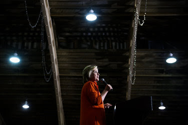 Hillary Clinton at a rally in St. Petersburg, Fla., on Monday.