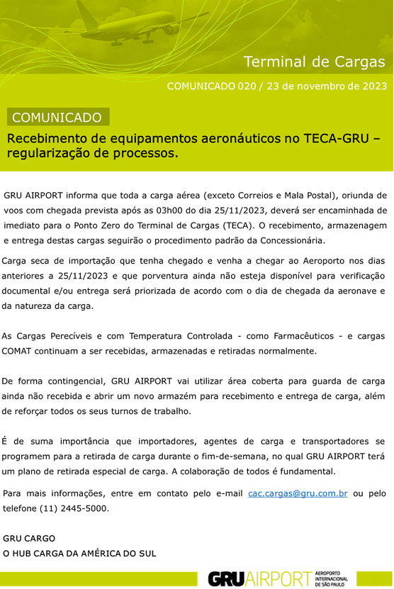 COMUNICADO GRU AIRPORT