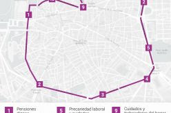 MAPA | Una cadena humana feminista en el centro de Madrid da el pistoletazo de salida a los preparativos del 8M