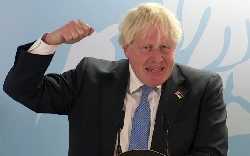 Boris Johnson delivers his speech on energy