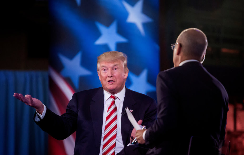 Matt Lauer interviewing Hillary Clinton during Wednesday’s presidential forum in New York.
