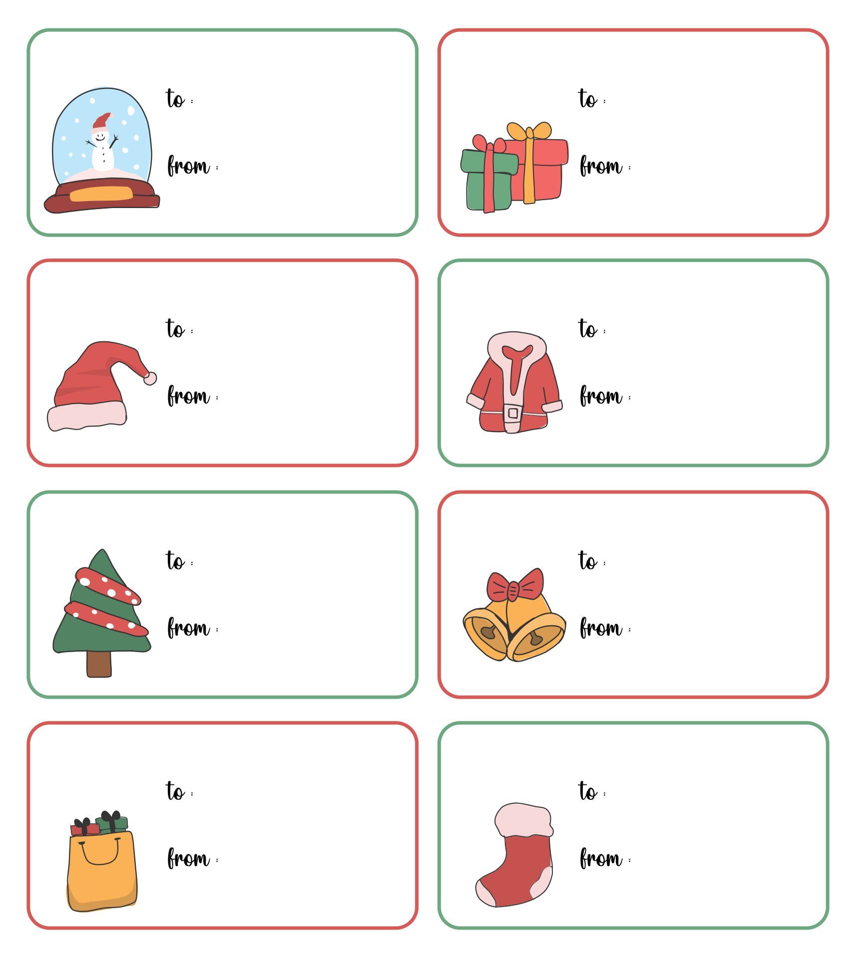 10 Best Printable Christmas Gift Tag Labels