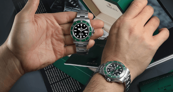 Rolex Submariner Steel Kermit and Hulk Watches
