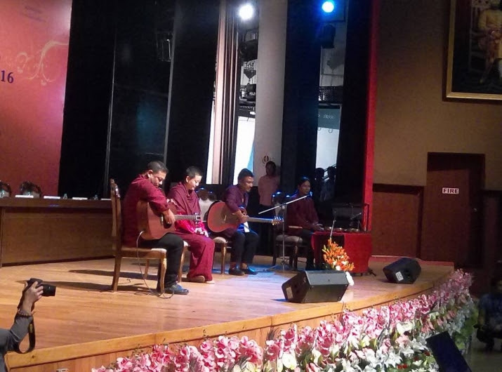 Ani Choying Drolma performs at the inauguration of the conclave. From Facebook