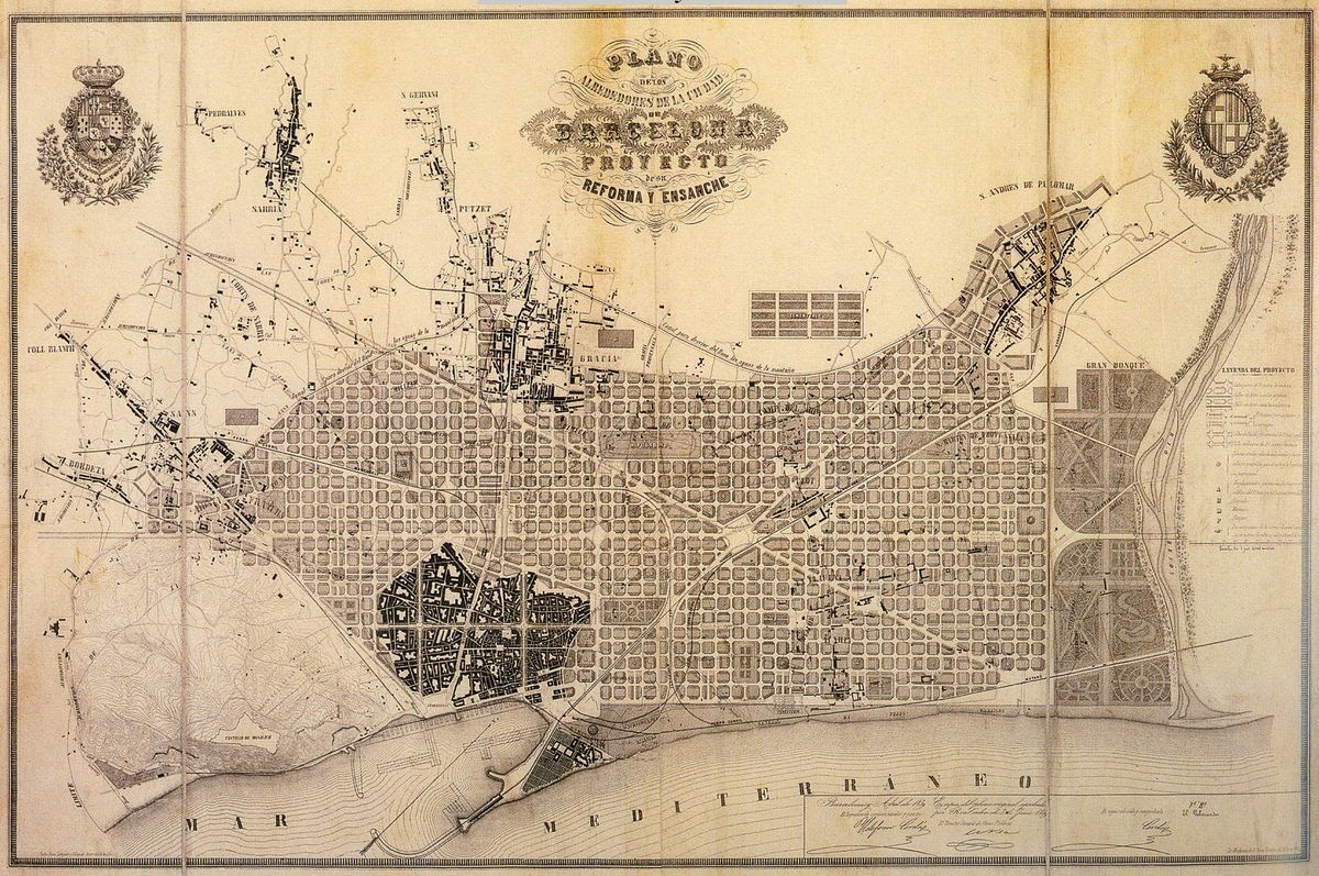 Cerdà’s original plan, as of 1859.