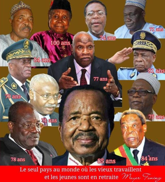 Photo: L’avenir politique du Cameroun… La force de la gerontocratie crapuleuse, frauduleuse, et sanguinaire…Elle repart pour un nouveau septennat et nous sommes tous invités à la boucler. Non messieurs, vous partirez, de gré ou de force!!!