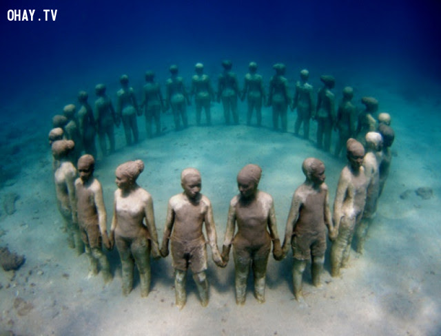 Tác phẩm điêu khắc dưới nước ở Mexico,nghệ thuật điêu khắc,kiến trúc độc đáo