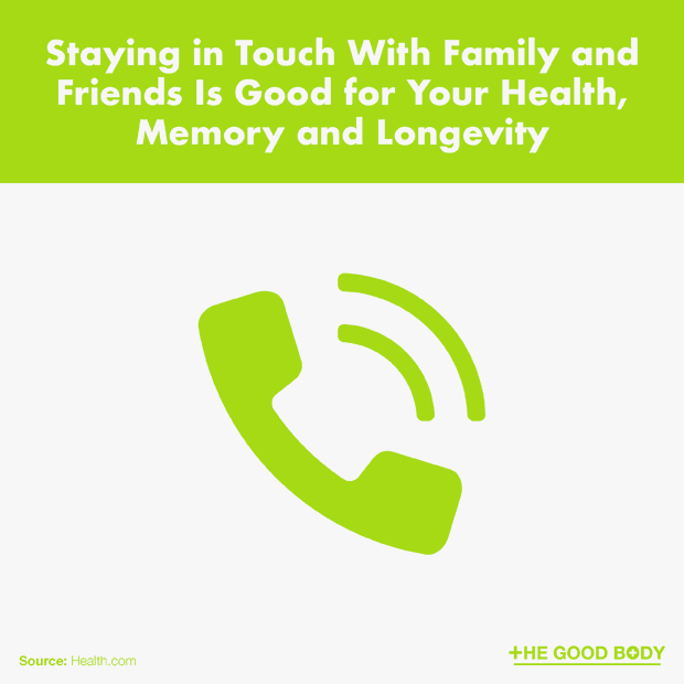 Staying in Touch With Family and Friends Is Good for Your Health, Memory and Longevity