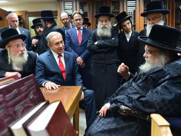 Netanyahu visiting the Belzer Rebbe