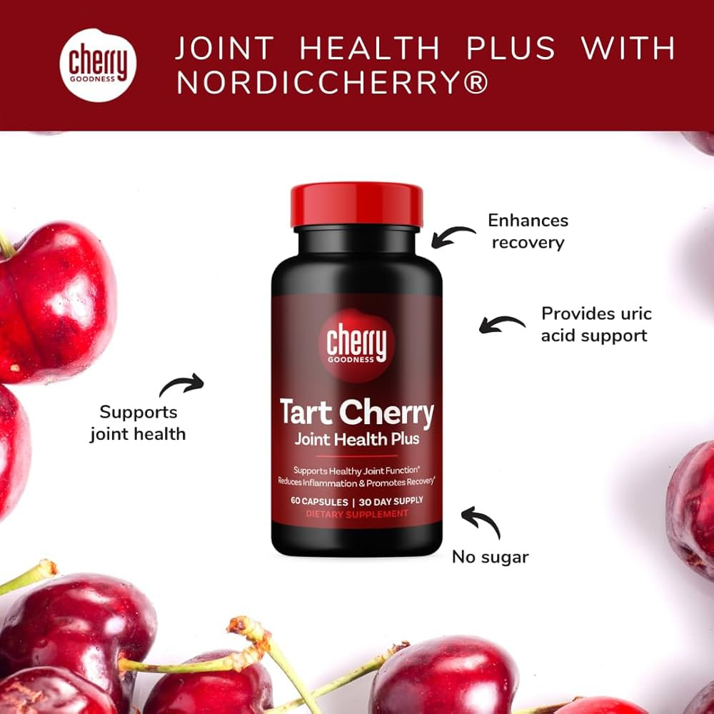 Amazon.com: Cherry Goodness® | Joint Support Supplements | Tart Cherry  Extract with Collagen Type 2 and Boswellia Extract | Joint Health Capsule |  Non-GMO + GF : Health & Household