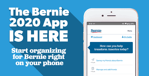 The official Bernie 2020 app is here because small donors provided it