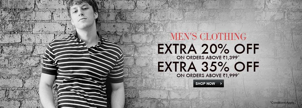 Select men's Clothing-  Extra 35% off