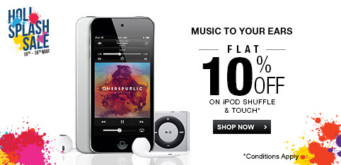 Ipod Shuffle and Touch - Flat 10% Off