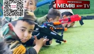 Children in Palestinian kindergarten filmed play-acting jihad, killing Israeli soldiers