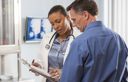 Doctor discussing results with patient