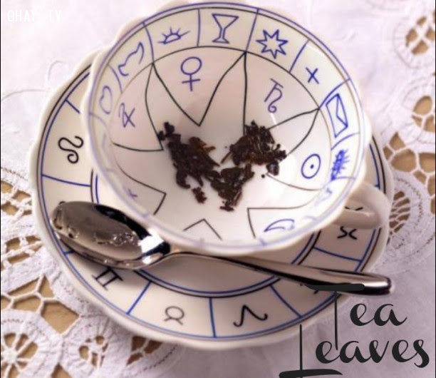 10. Lá trà (Tea Leaves),tâm linh,công cụ bói toán,bài tarot,bàn cầu cơ