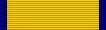 Width-44 golden yellow ribbon with width-2 ultramarine blue stripes at the edges