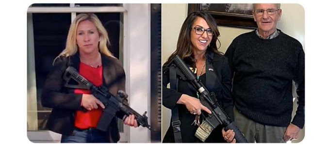 Marjorie Taylor Greene (Georgia) and Lauren Boebert (Colorado) hold office.