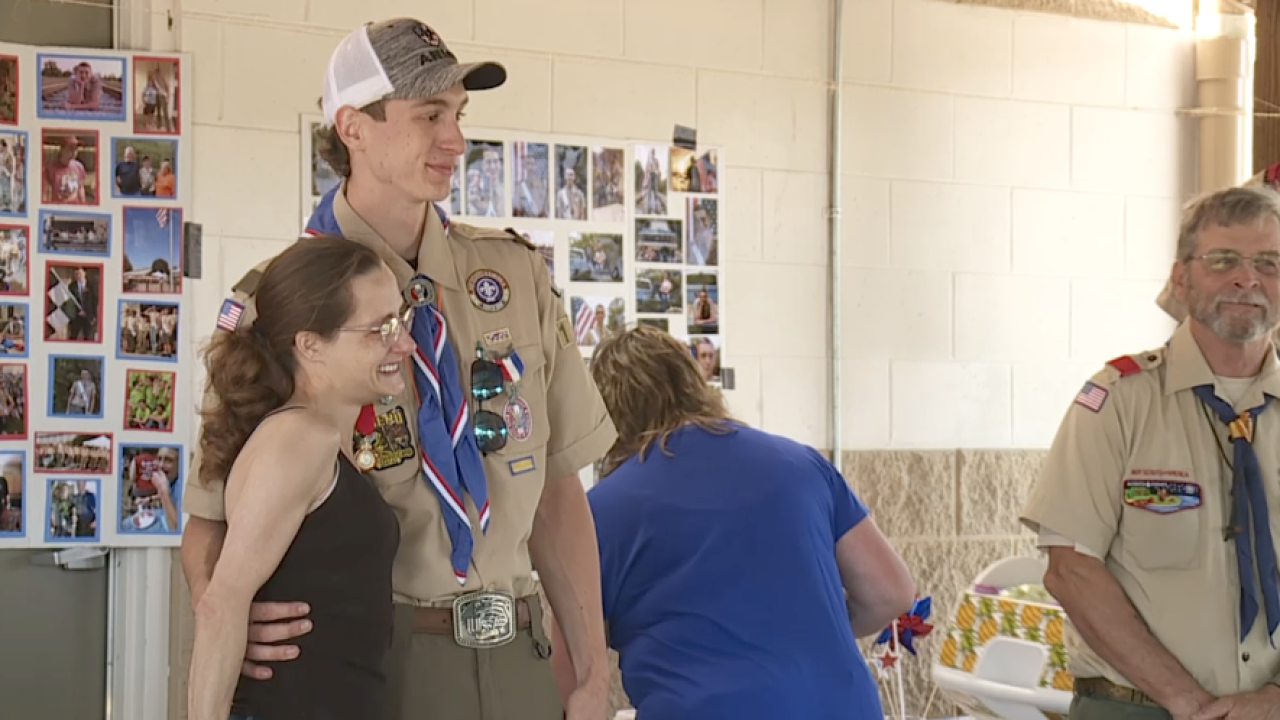 Eagle Scout receiving Heroism Award Eagle Scout receiving Heroism Award
