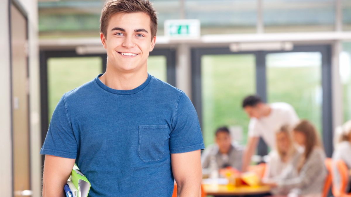 high school student in classroom