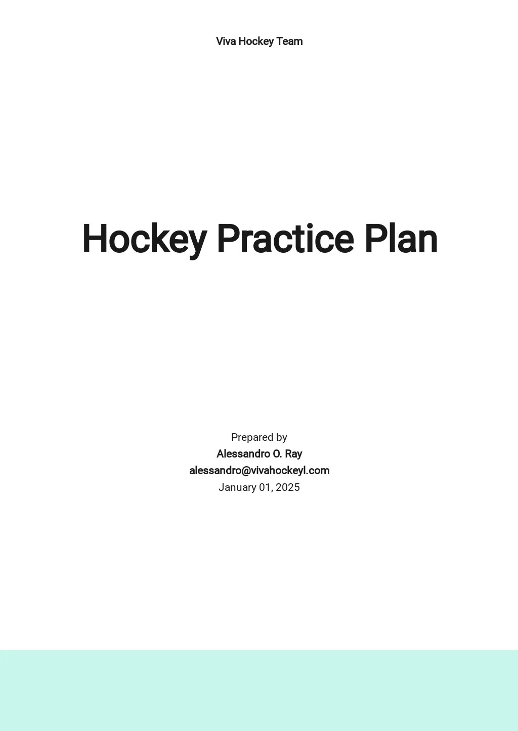 Hockey Practice Plan Template