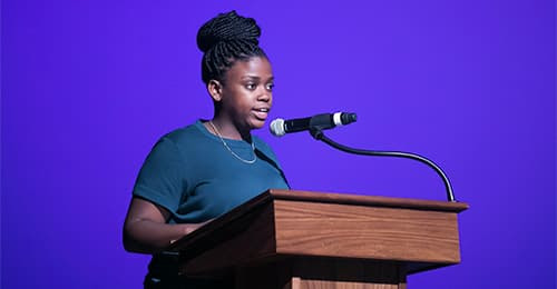 Student member of the Board of Eduation Allison Alston.