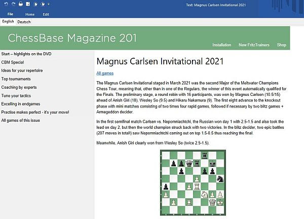 ChessBase Magazine (CBM) 201