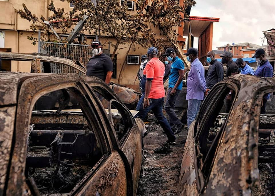 Gov Sanwo-Olu visits different places destroyed during the chaos in Lagos (photos)
