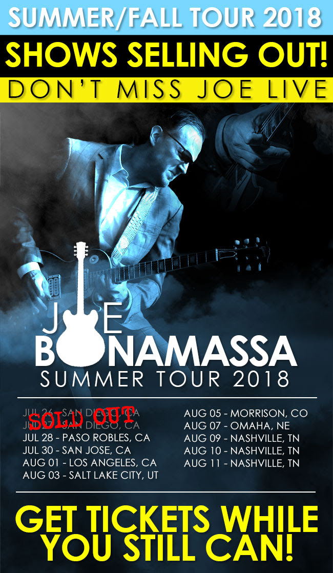 Joe Bonamassa, on tour this Summer - Get Tickets Now!