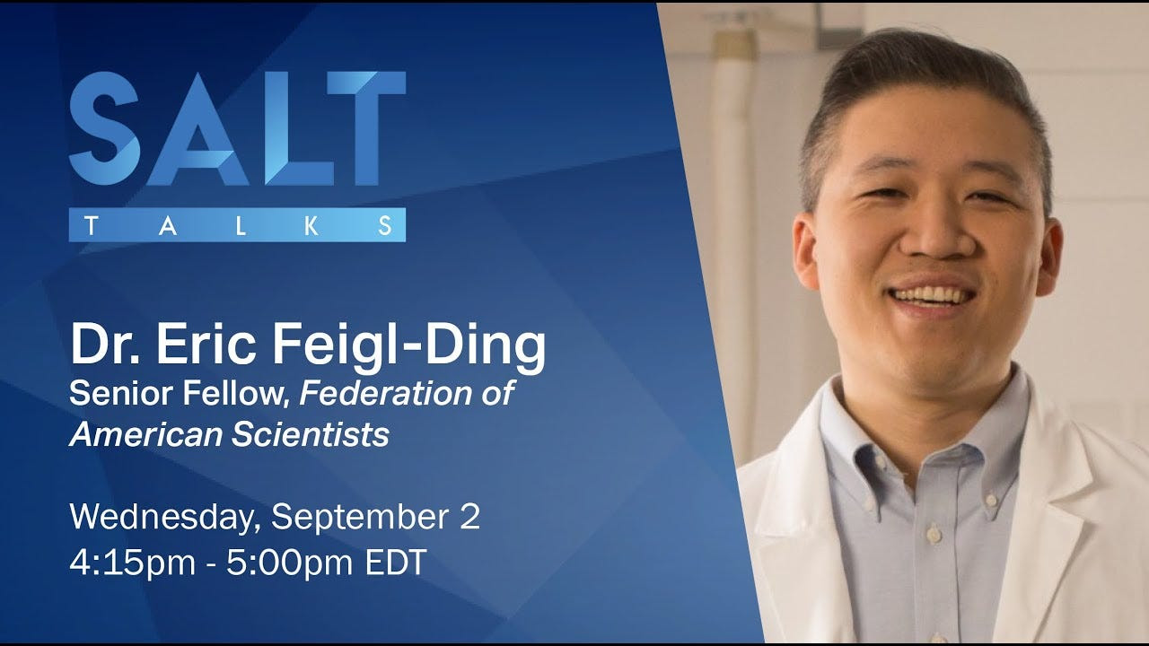 Dr. Eric Feigl-Ding: The Global Response to COVID-19 & Lessons Learned | SALT Talks #48 - YouTube Dr. Eric Feigl-Ding: The Global Response to COVID-19 & Lessons Learned | SALT Talks #48 - YouTube