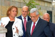 Justice Minister Tzipi Livni, Israel's moral guiding light, with friends, convicted former PM Ehud Olmert and Holocaust Denier Abu Mazen.