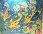 Koi Watercolor Batik - Posted on Thursday, April 9, 2015 by Ginny Riggle
