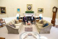 US President Barack Obama and US President-elect Donald Trump in the Oval Office on November 10, 2016.