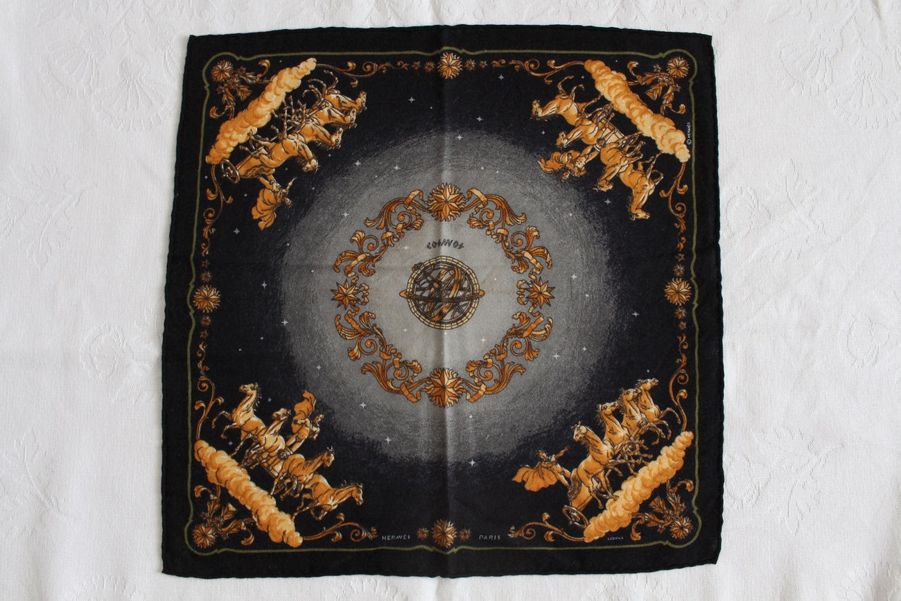 HERMES PARIS VINTAGE LEDOUX SILK CASHMERE SCARF