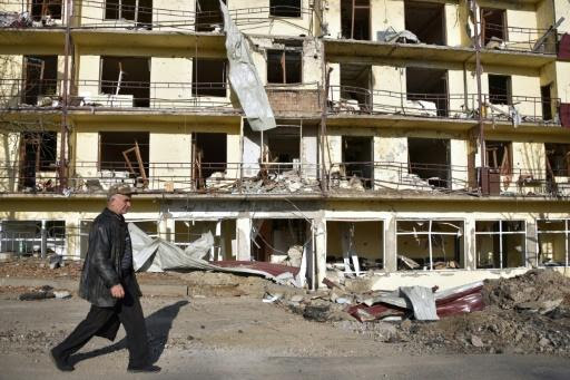 Un immeuble détruit par les combats, à Choucha, le 1er novembre 2020 - AFP/Archives