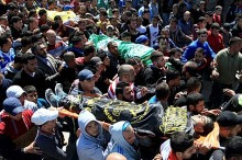 Funeral for three terrorists killed in a shootout with the IDF in Jenin.