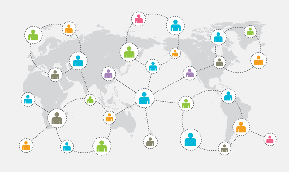 People collaborating around the globe