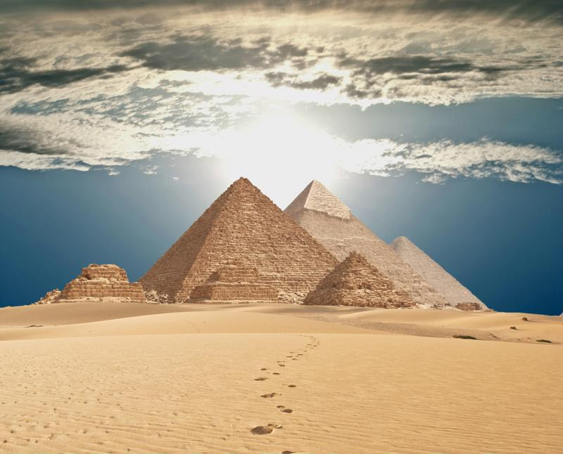 The Pyramids of Giza are over 4,500 years old.