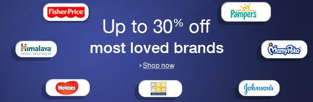 Up to 30% off on Most Loved Baby Brands