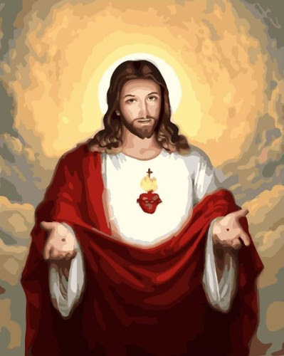 Obraz Serce Jezusa - Malowanie po numerach - Kup online!
