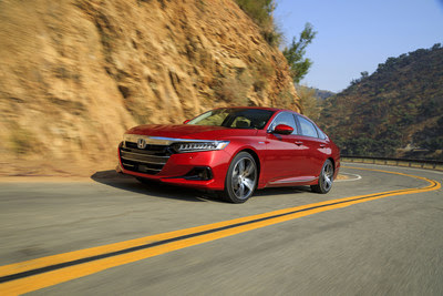 Widely regarded by experts as the benchmark midsize sedan, Honda raises the Accord’s game for the 2021 model year with a refresh that includes updates to styling, technology, drivability and safety features. In addition, unique upgrades were made to performance and design for the ultra-efficient and refined Accord Hybrid. On-sale at Honda dealerships beginning tomorrow, the 2021 Accord carries a Manufacturer’s Suggested Retail Price (MSRP) starting at $24,770 (excluding destination/handling). Widely regarded by experts as the benchmark midsize sedan, Honda raises the Accord’s game for the 2021 model year with a refresh that includes updates to styling, technology, drivability and safety features. In addition, unique upgrades were made to performance and design for the ultra-efficient and refined Accord Hybrid. On-sale at Honda dealerships beginning tomorrow, the 2021 Accord carries a Manufacturer’s Suggested Retail Price (MSRP) starting at $24,770 (excluding destination/handling).