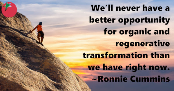 We'll never have a better opportunity for organic and regenerative transformation than we have right now