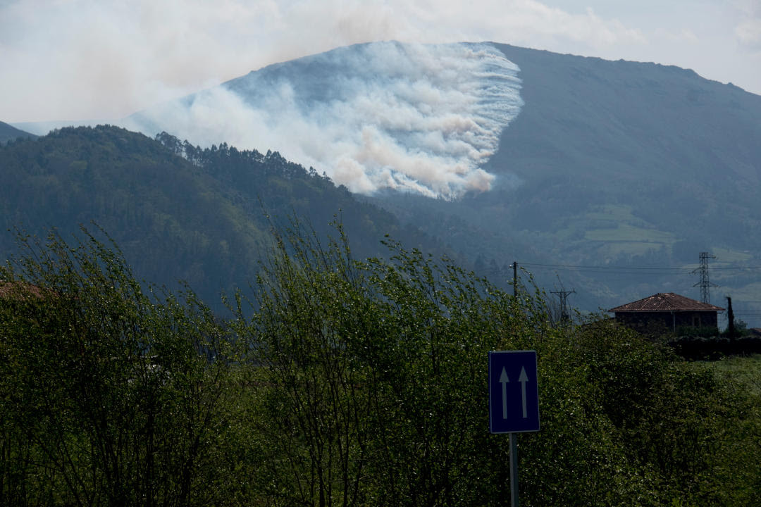 Incendio en Salas
(Asturias). Foto de Luis
Sevilla.